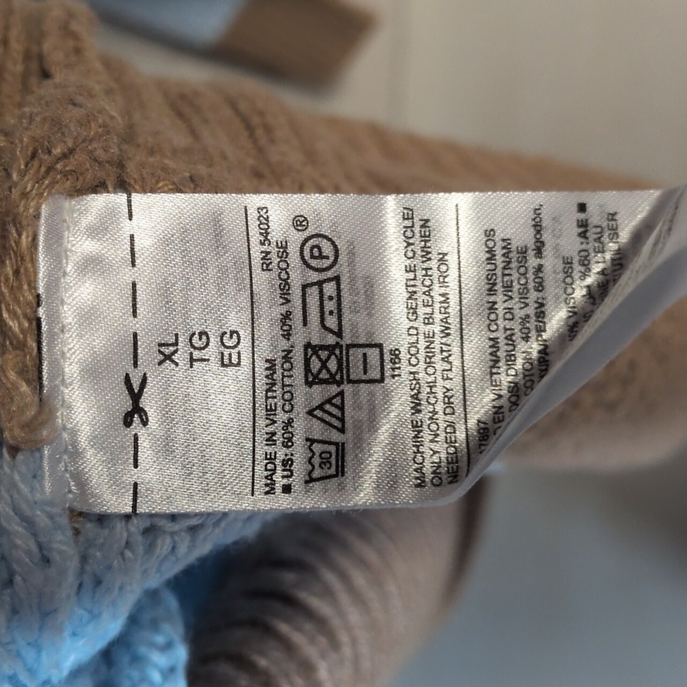 Old Navy Tunic Sweater Baby Blue Camel Tan Size XL NWT, Preppy Cozycore - Picture 7 of 8